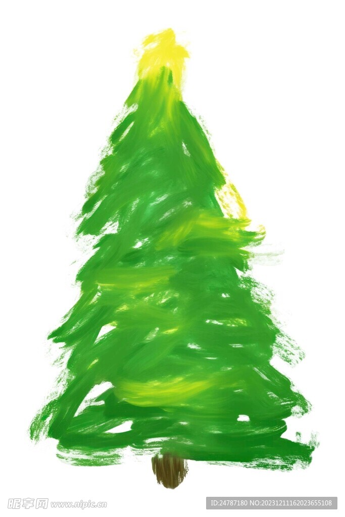 水彩圣诞树