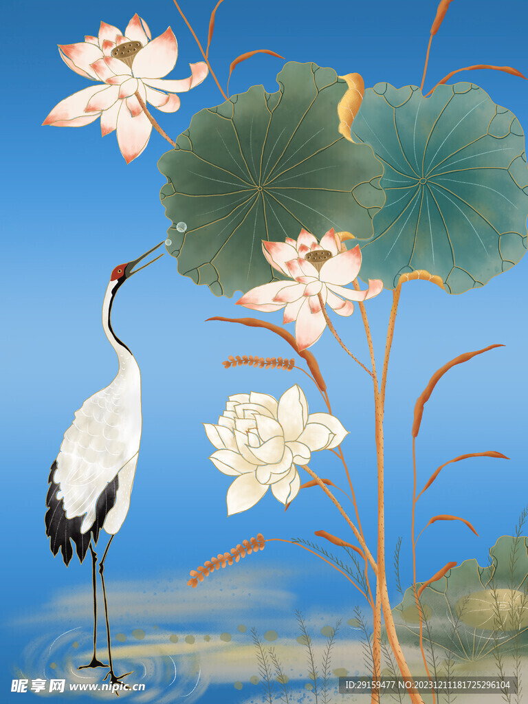 中国风仙鹤