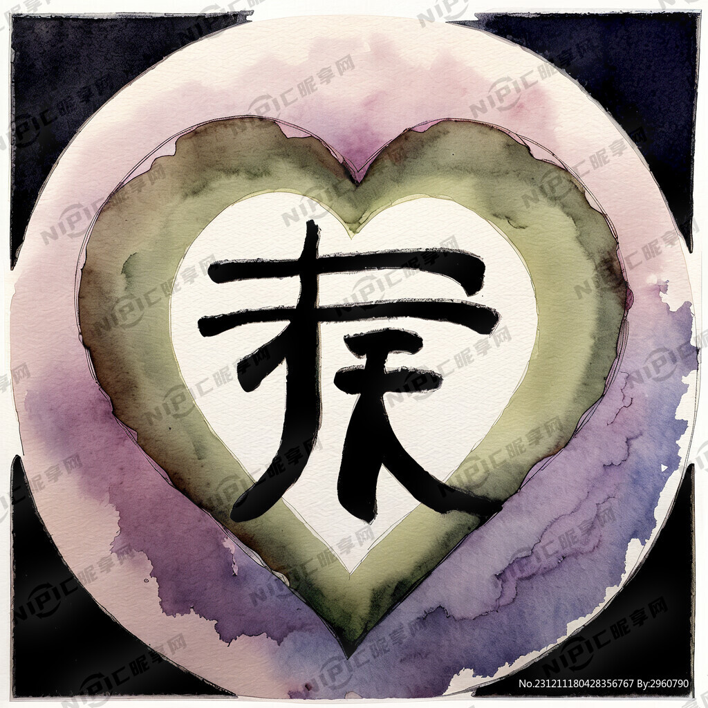 福字爱心造型