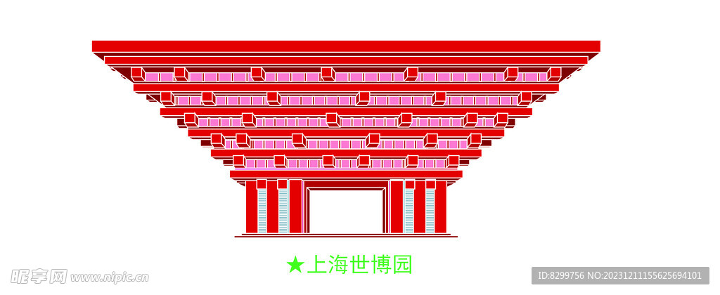 上海地表建筑矢量图 上海世博园