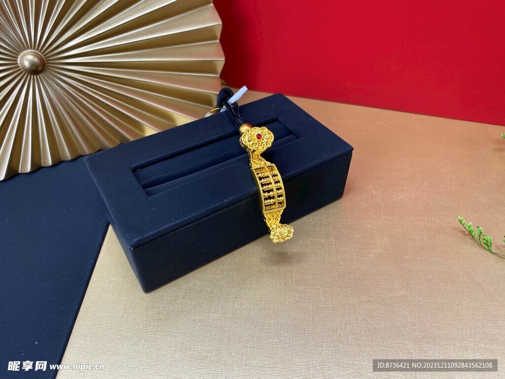 黄金足金如意算盘吊坠首饰