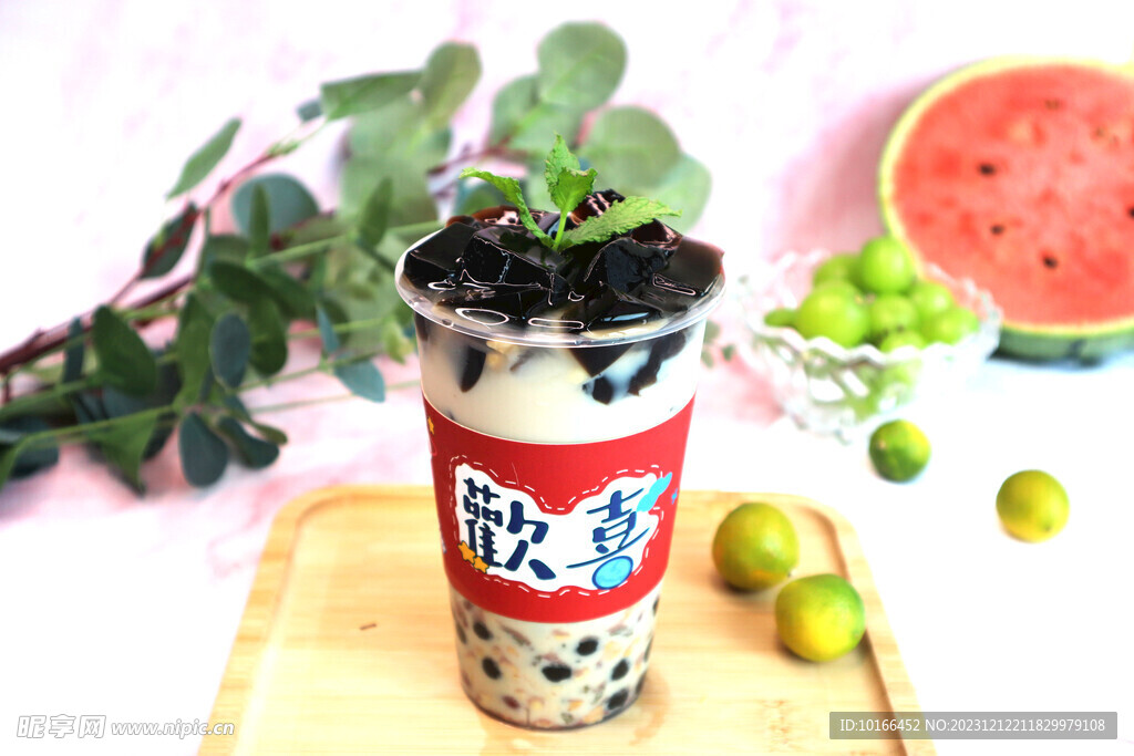 烧仙草奶茶珍珠奶茶
