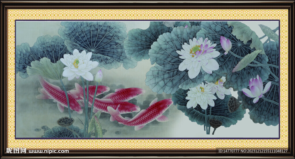 国画荷花 