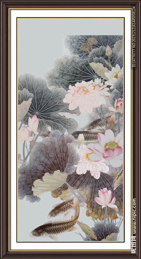 国画荷花 