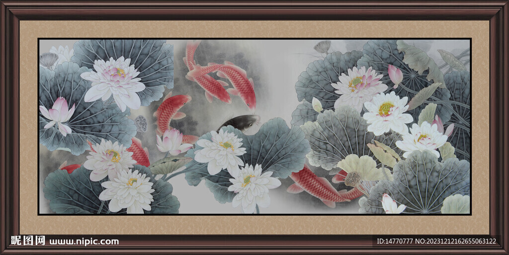 国画荷花 