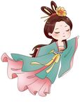 卡通嫦娥奔月飞月姑娘