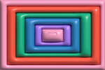 立体膨胀3D复古彩虹