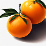 橙子，一串橙子在白色背景，8K高清，大师画质