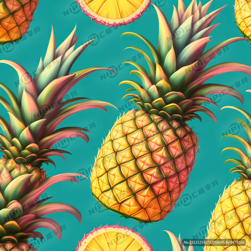 完整菠萝图案 透明 可爱