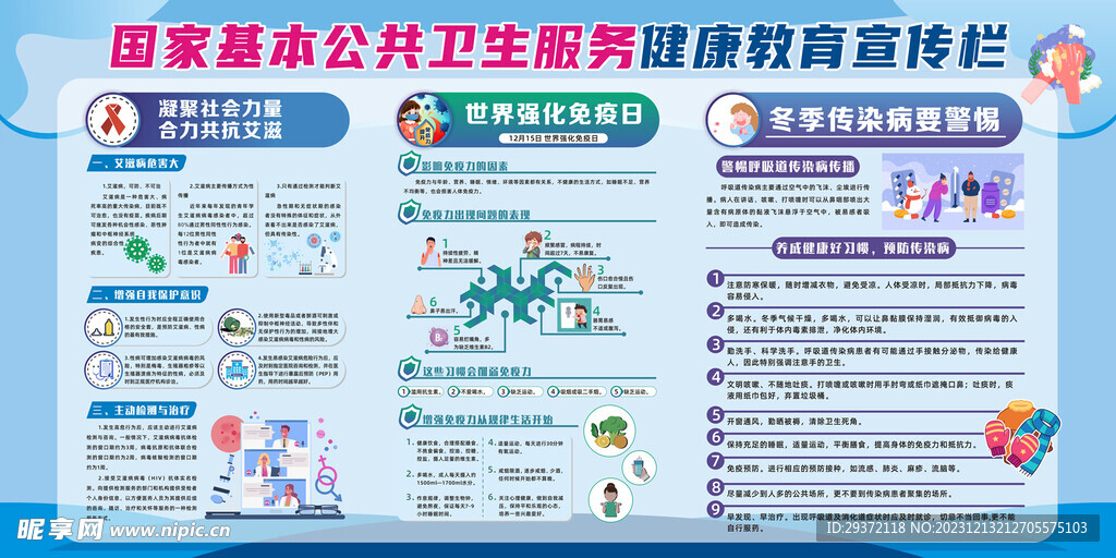 健康宣传栏艾滋病冬季传染病