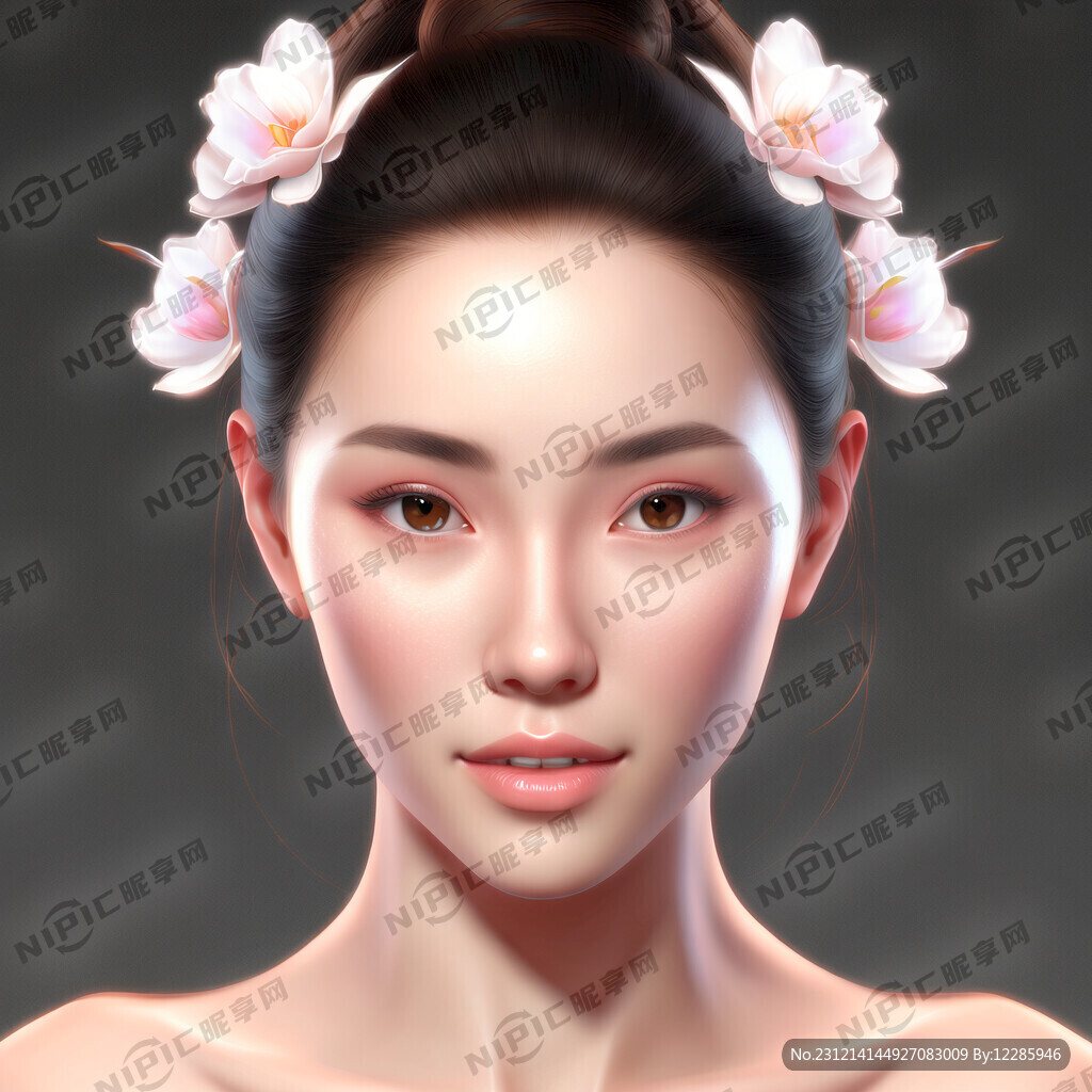 护肤美女正脸