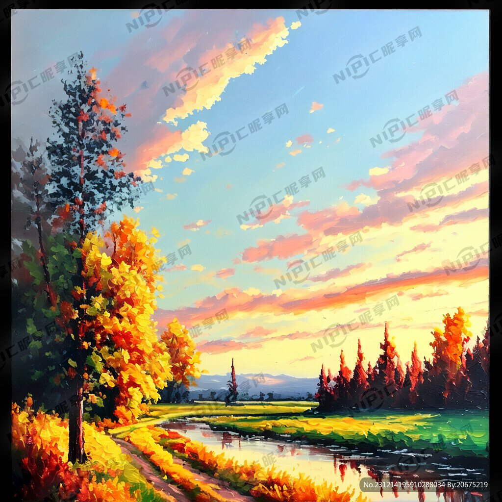 油画棒风景