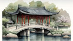 中国画小桥流水人家