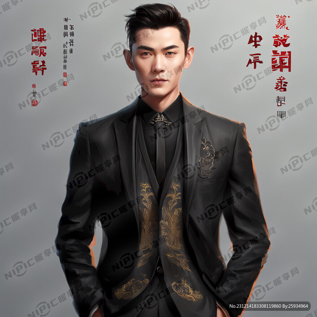 优雅自信秀气且略阳刚的男性