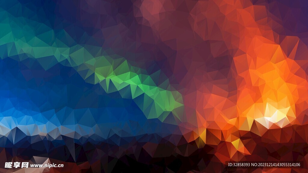 彩色3d规则几何平铺科技纹理
