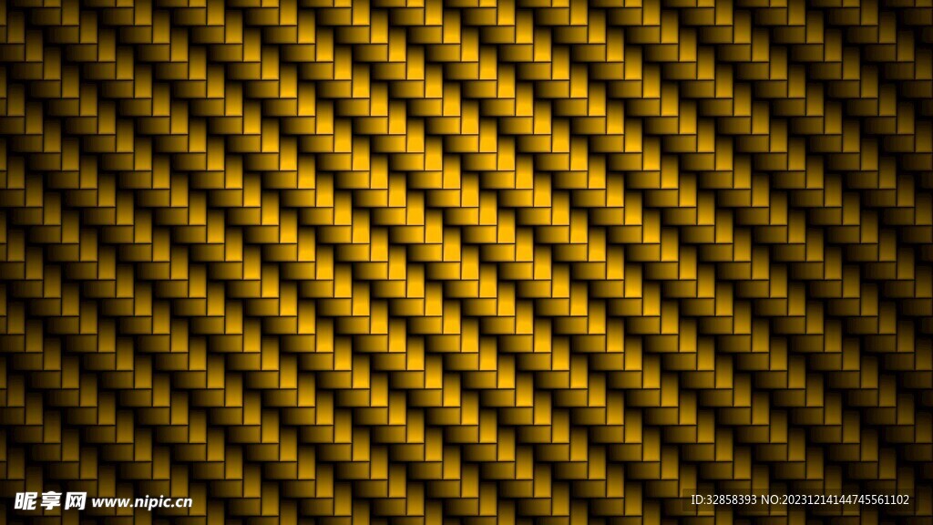 黄色3d规则几何平铺科技纹理