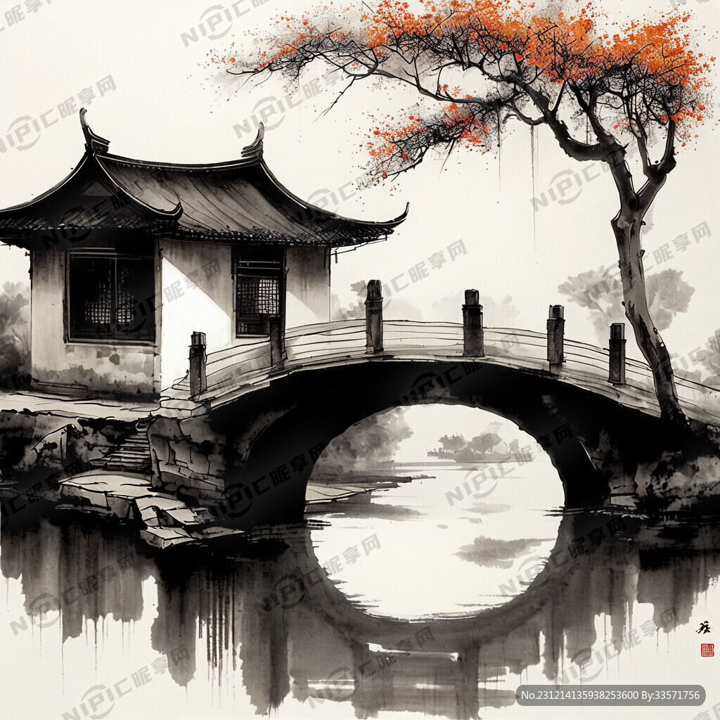苏州风景 水墨屋子 小桥流水