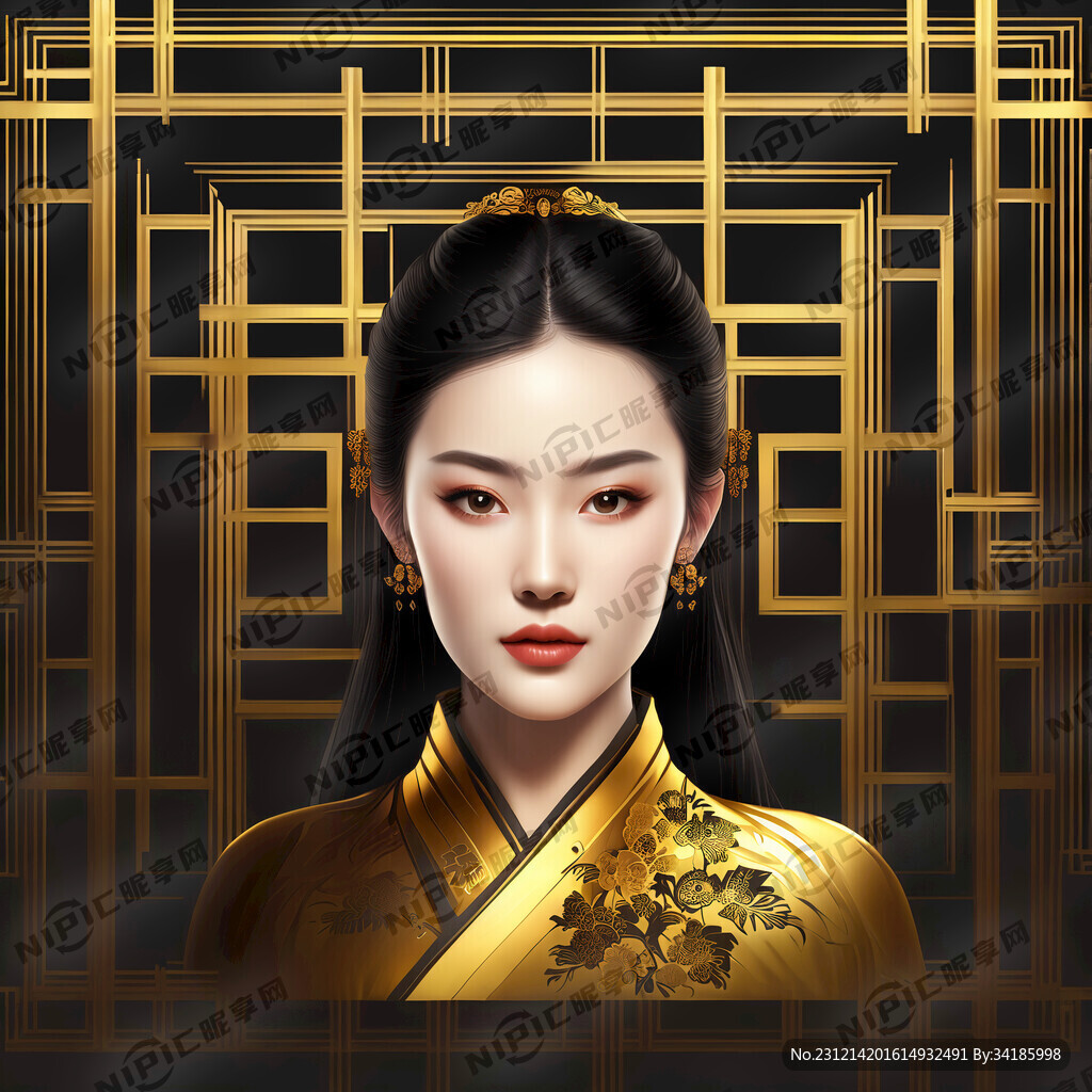 金色深色方形背景