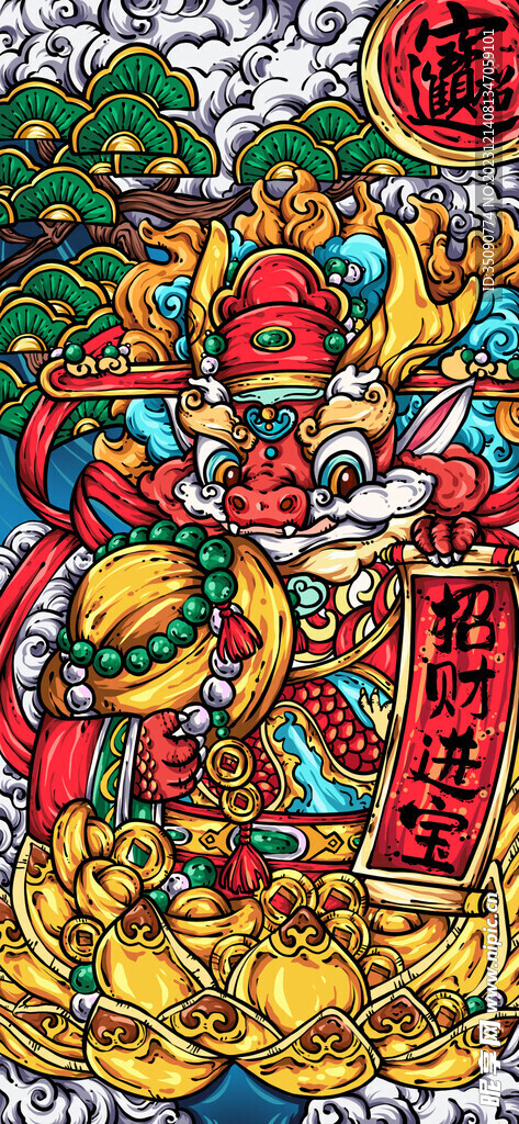 龙年国潮插画海报