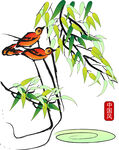 花鸟国画矢量图
