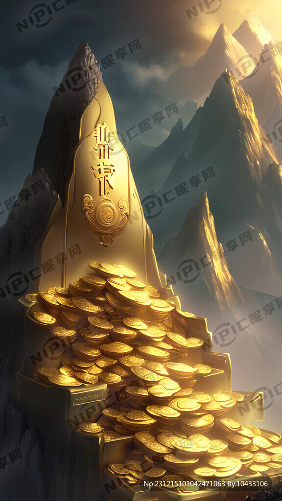 黄金财位 元宝无尽 黄金山