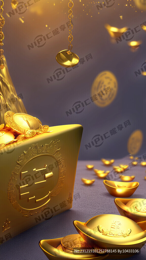 黄金财位 元宝无尽 黄金山