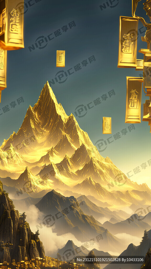 黄金财位 元宝无尽 黄金山