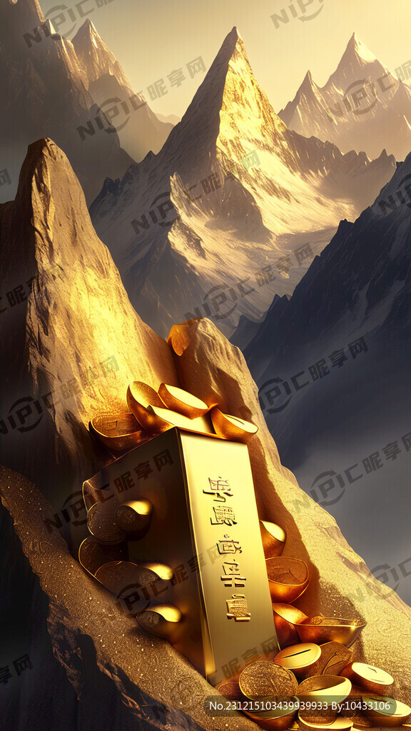 黄金财位 元宝无尽 黄金山