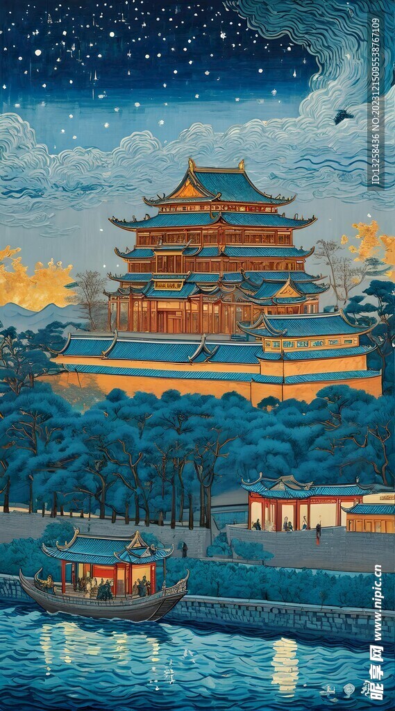 彩色风景插画