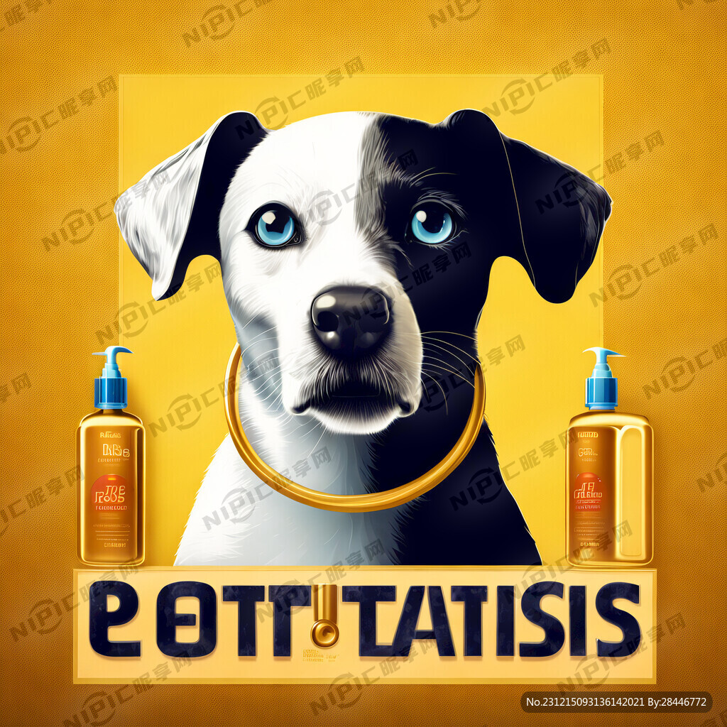 高清宠物洗护用品海报带猫狗背景