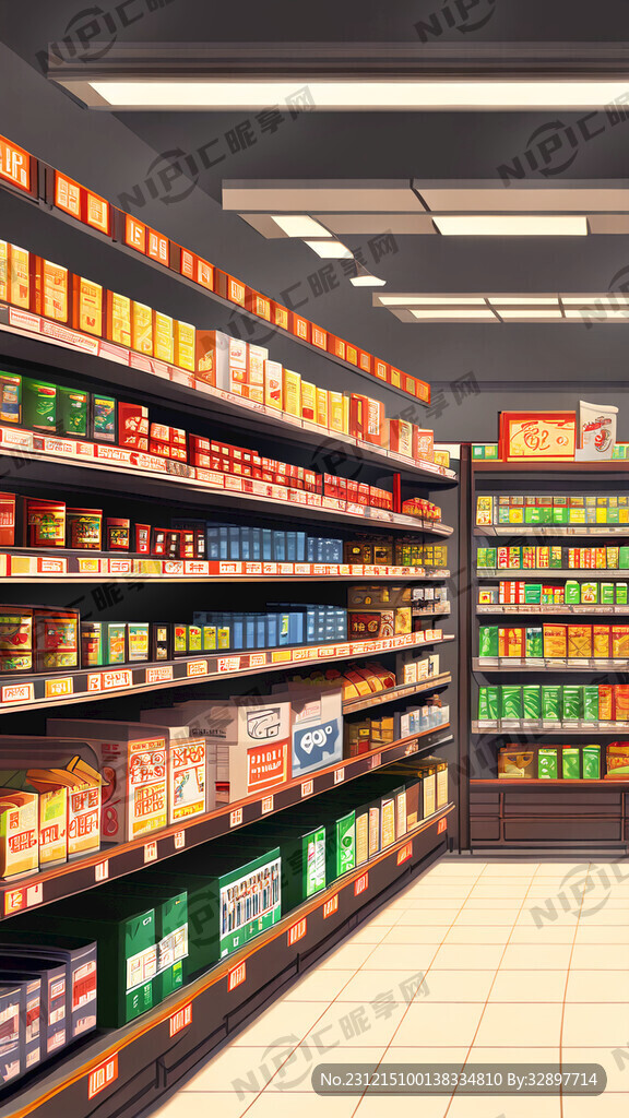 高端超市内部 货架