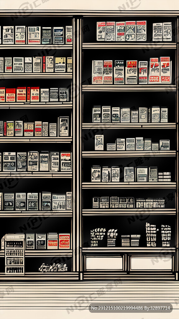 高端超市内部 货架 带有科技感