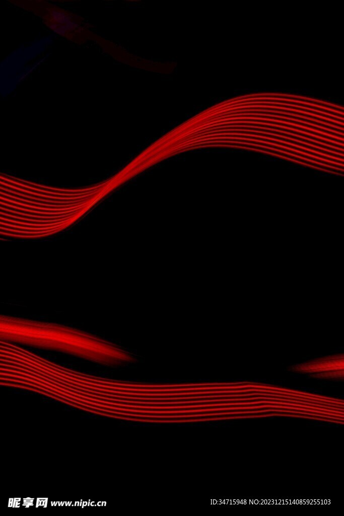 红色线条抽象立体造型