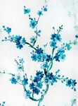 蓝色花朵插画背景