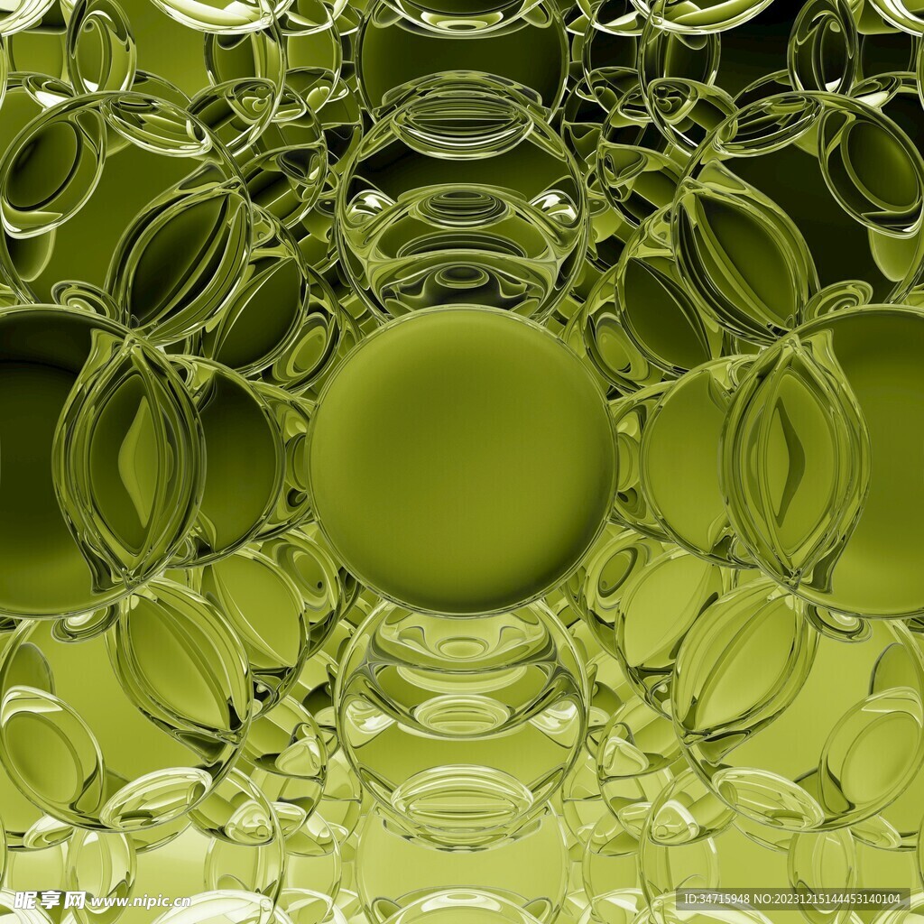 绿色半透明3d玻璃质感流体渐变