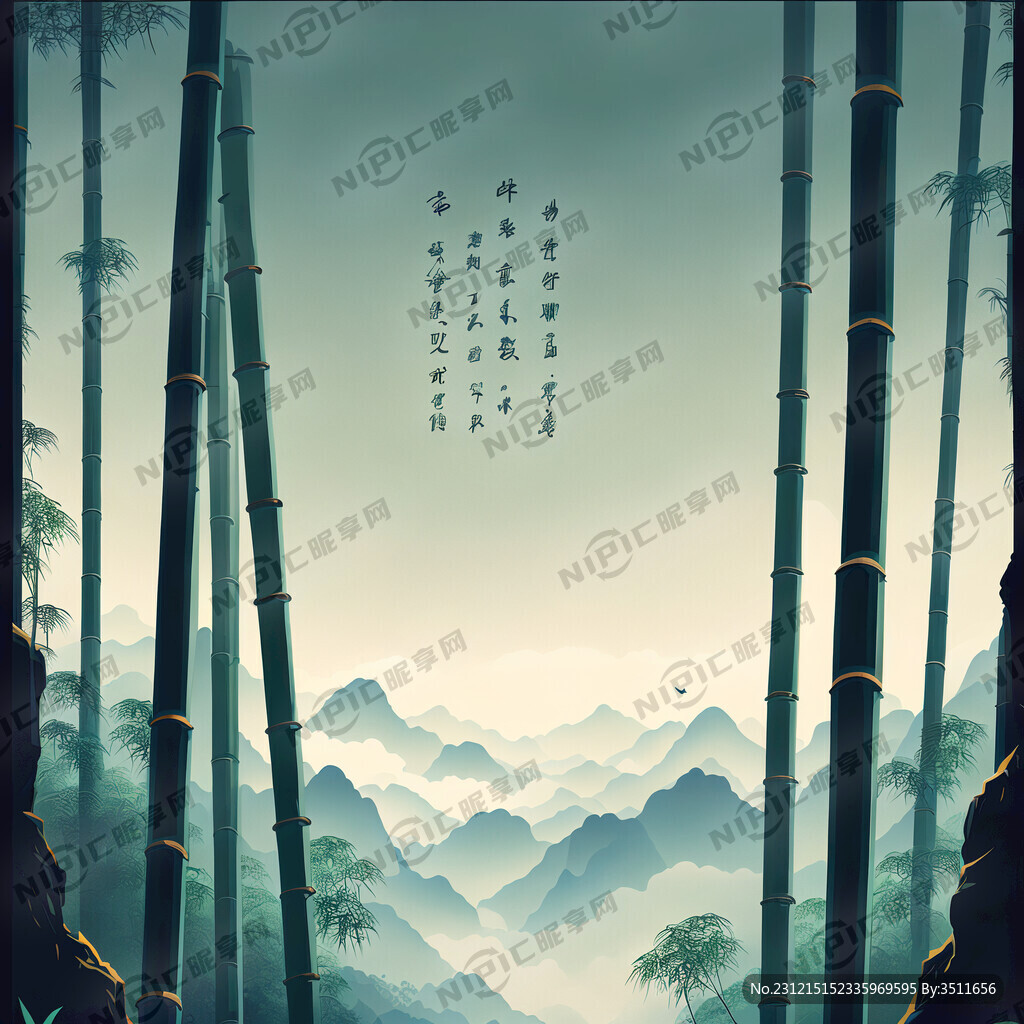 深山里云雾缭绕的竹林 动感