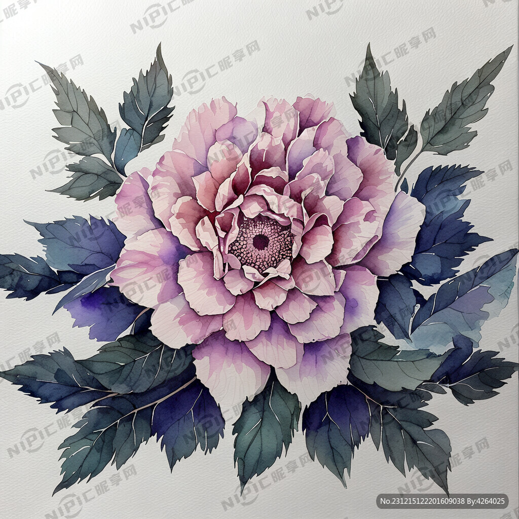 手绘水彩花边