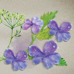 紫色花卉植物挂画装饰画