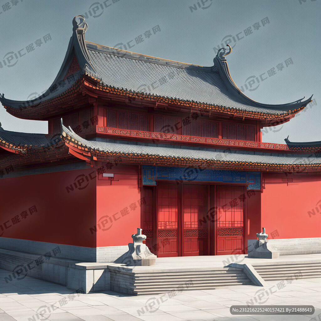 人字顶建筑 一层楼 顶面小青瓦