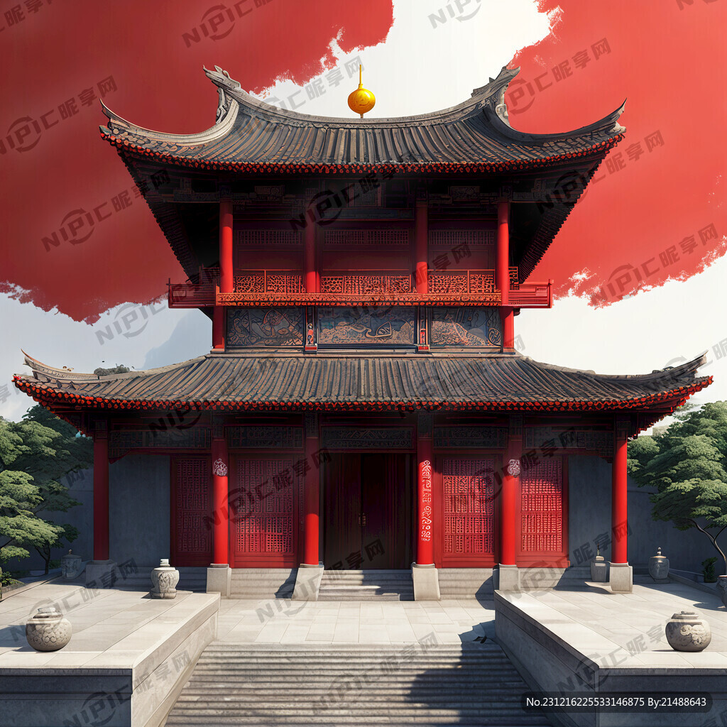 人字顶建筑 一层楼 顶面小青瓦
