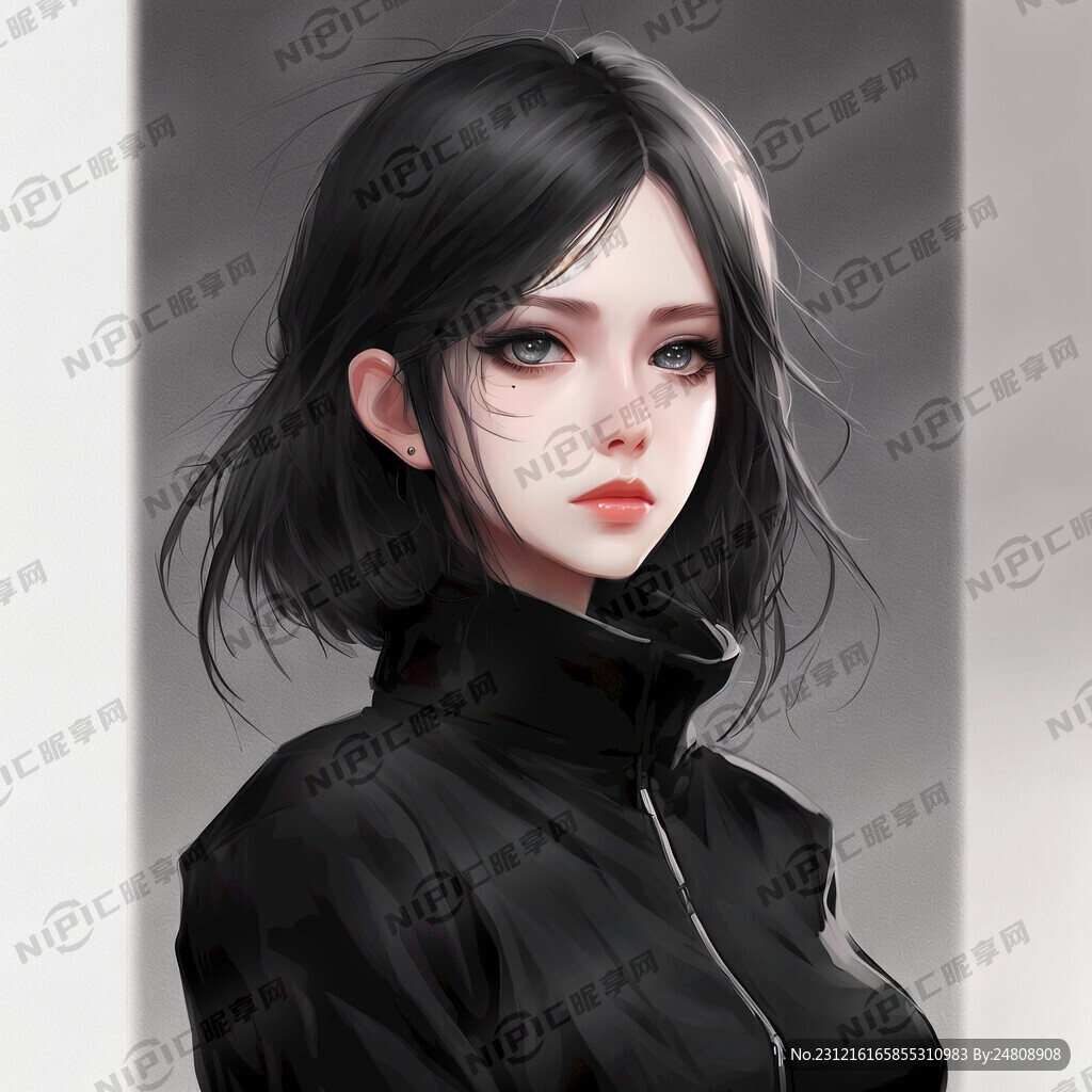 动漫 手绘 半写实 气质美女
