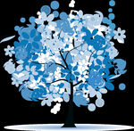 蓝色花树