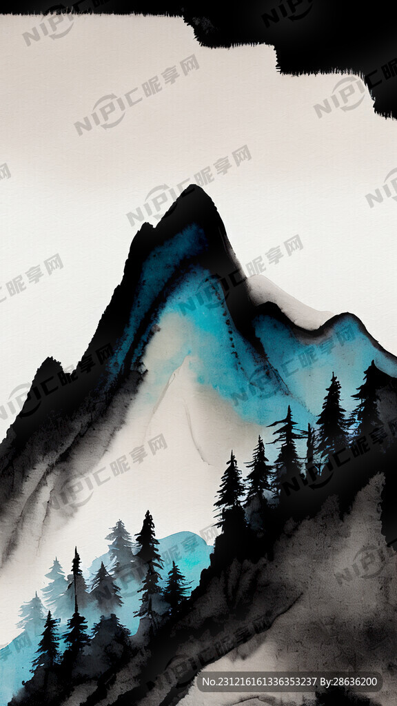 黑色背景 山林暗纹
