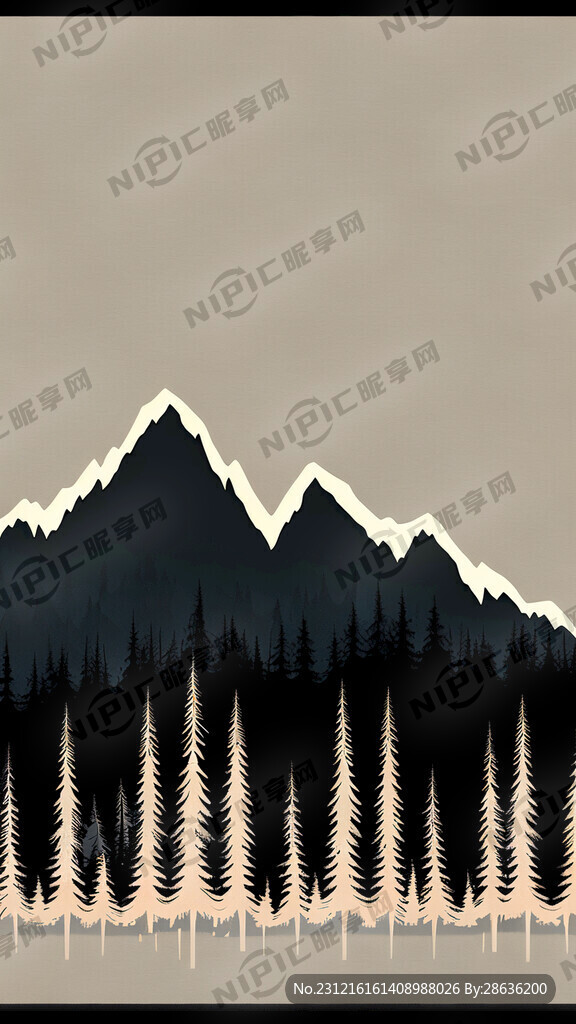 黑色背景 山林暗纹