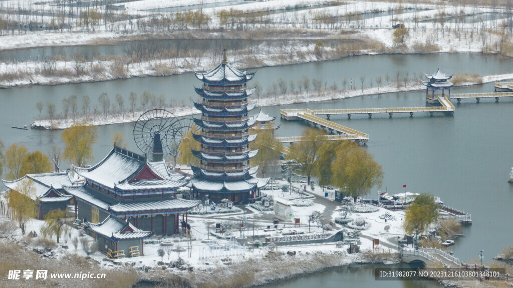 东平湖雪景