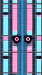 十字格，菊花 眼睛 机械 动物线条  黑色背景 蓝粉色