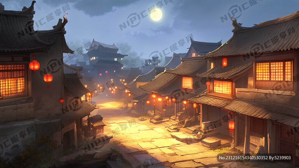 唐代村落夜景