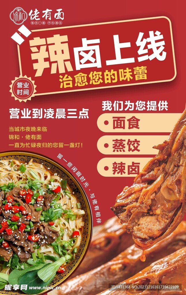 辣卤新品美食海报