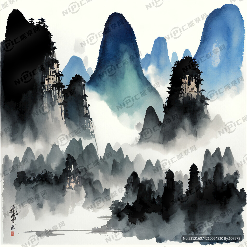 桂林山水 群山 雄纬 云雾