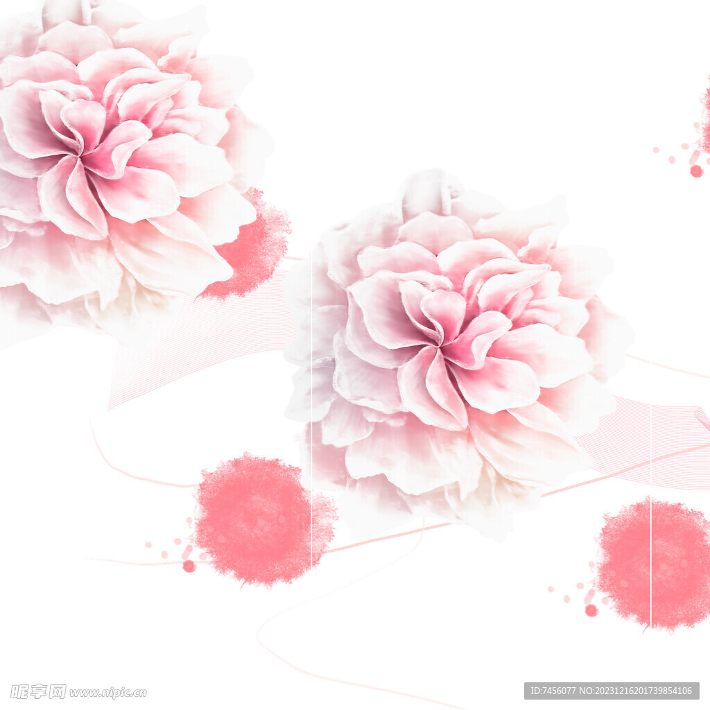粉色花朵花卉挂画装饰画